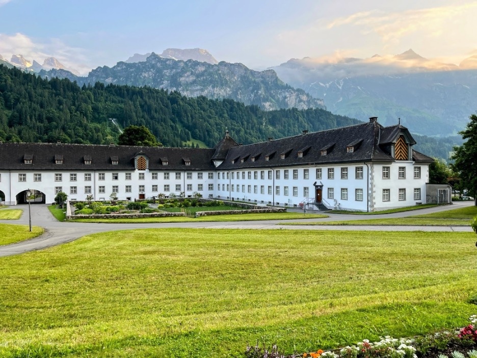 Wing of Engelberg Abbey with the school.